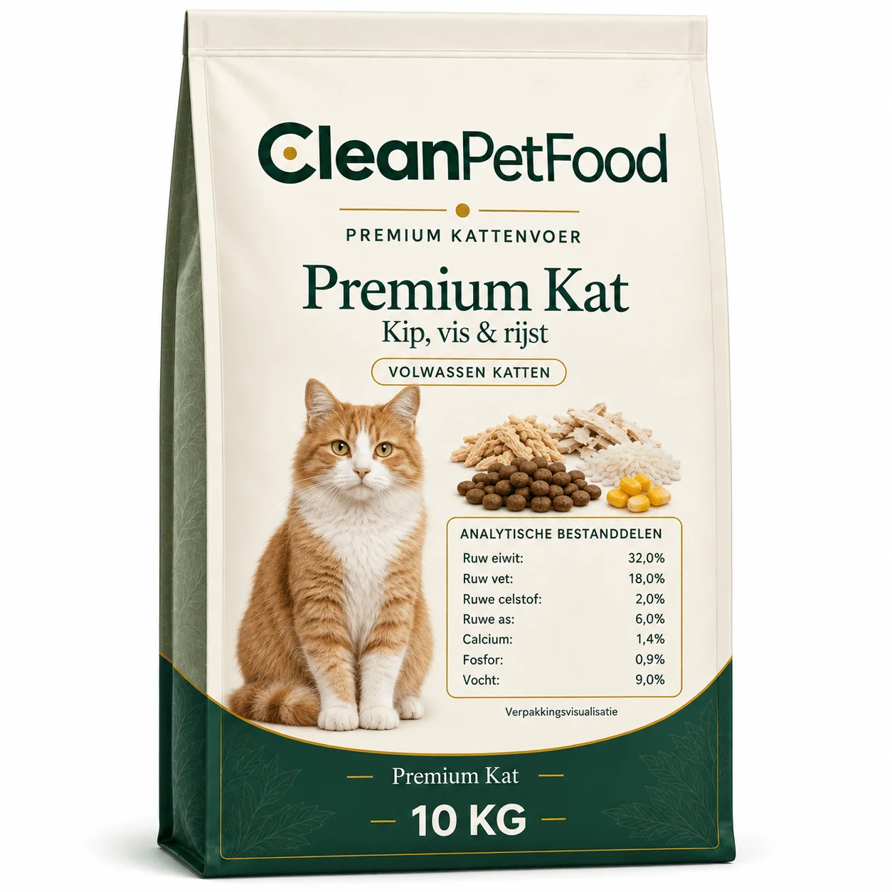 CleanPetFood Premium Kat kattenvoer, zak van 10 kg