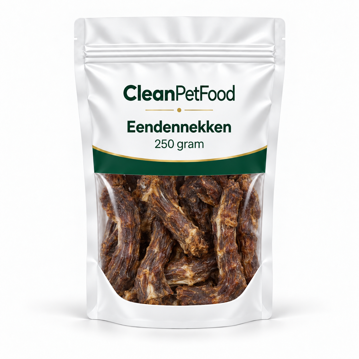 CleanPetFood Eendennekken hondensnack, 250 gram