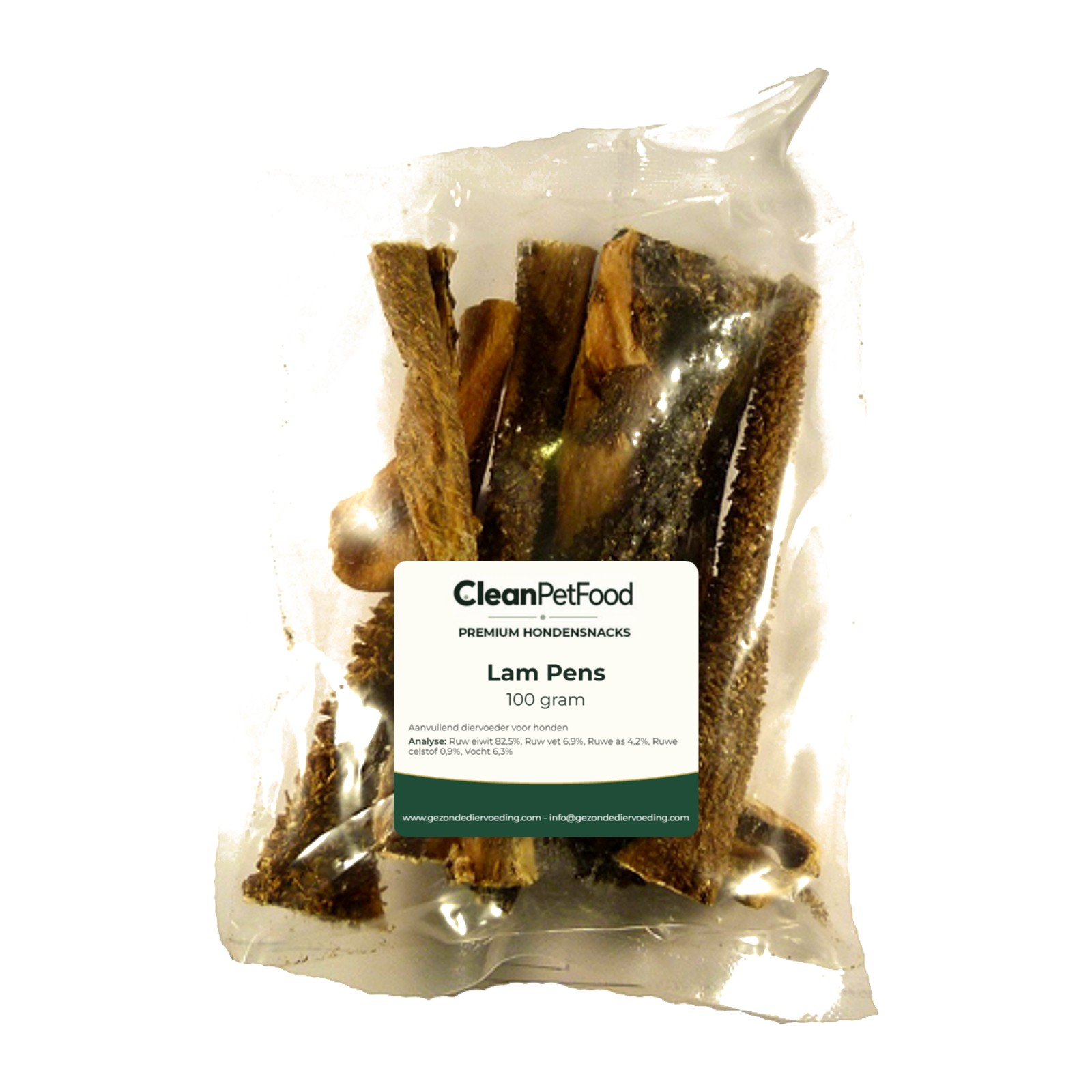 CleanPetFood Lam Pens hondensnack, 100 gram